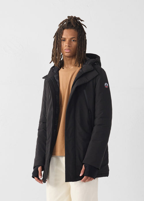 Veste longue à capuche Noir Icefloe