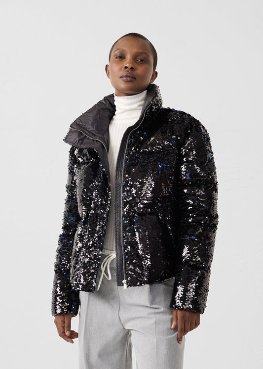 Veste à sequins Noir/marine Isadora