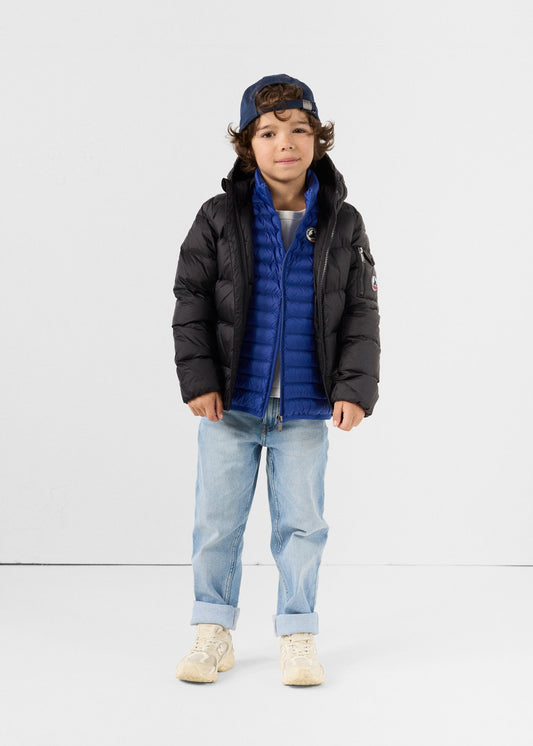 Doudoune enfant à capuche Grand Froid Noir Kazan