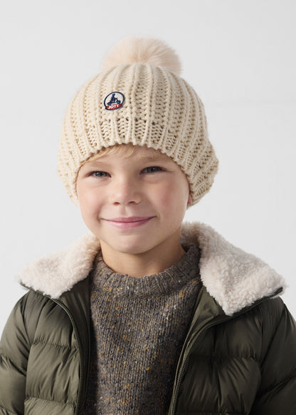 Bonnet à pompons Naturel Langley