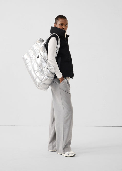 Maxi totebag métallique Argent Leina metallic