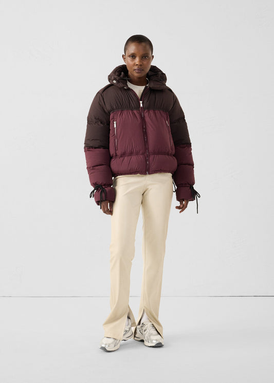 Doudoune Grand Froid esprit puffer Cerise noir/Café noir Nami Colorblock