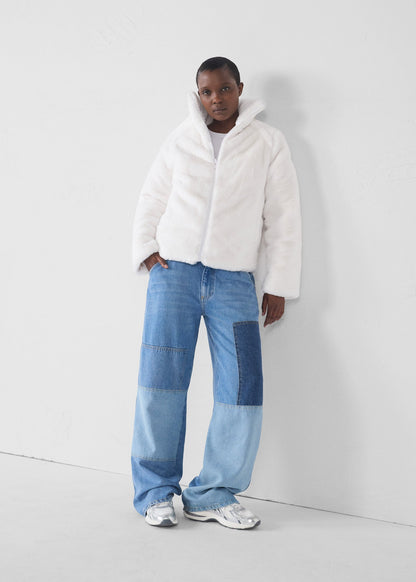 Doudoune fausse fourrure Blanc Olga