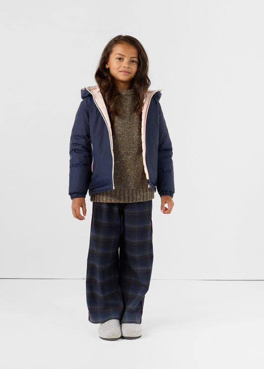 Doudoune enfant réversible Marine/rose pétale Sauda