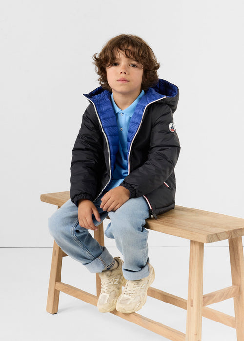 Doudoune enfant réversible Noir/bleu cobalt Sauda