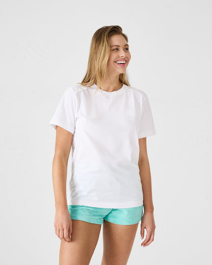 T-shirt col rond en coton Blanc Espar