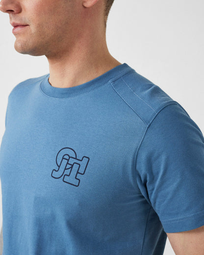 T-shirt col rond homme en coton Bleu jeans Pedro mono