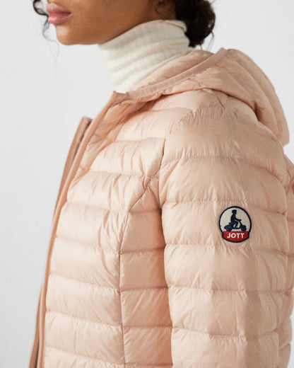 Doudoune légère à capuche Pêche clair Cloe