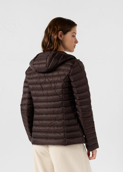 Doudoune légère à capuche Café noir Cloe