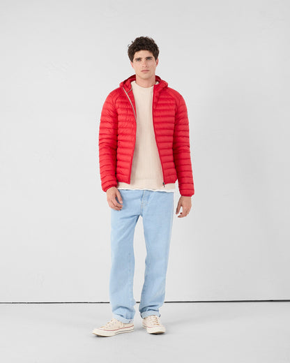 Doudoune légère à capuche Rouge carmin Nico