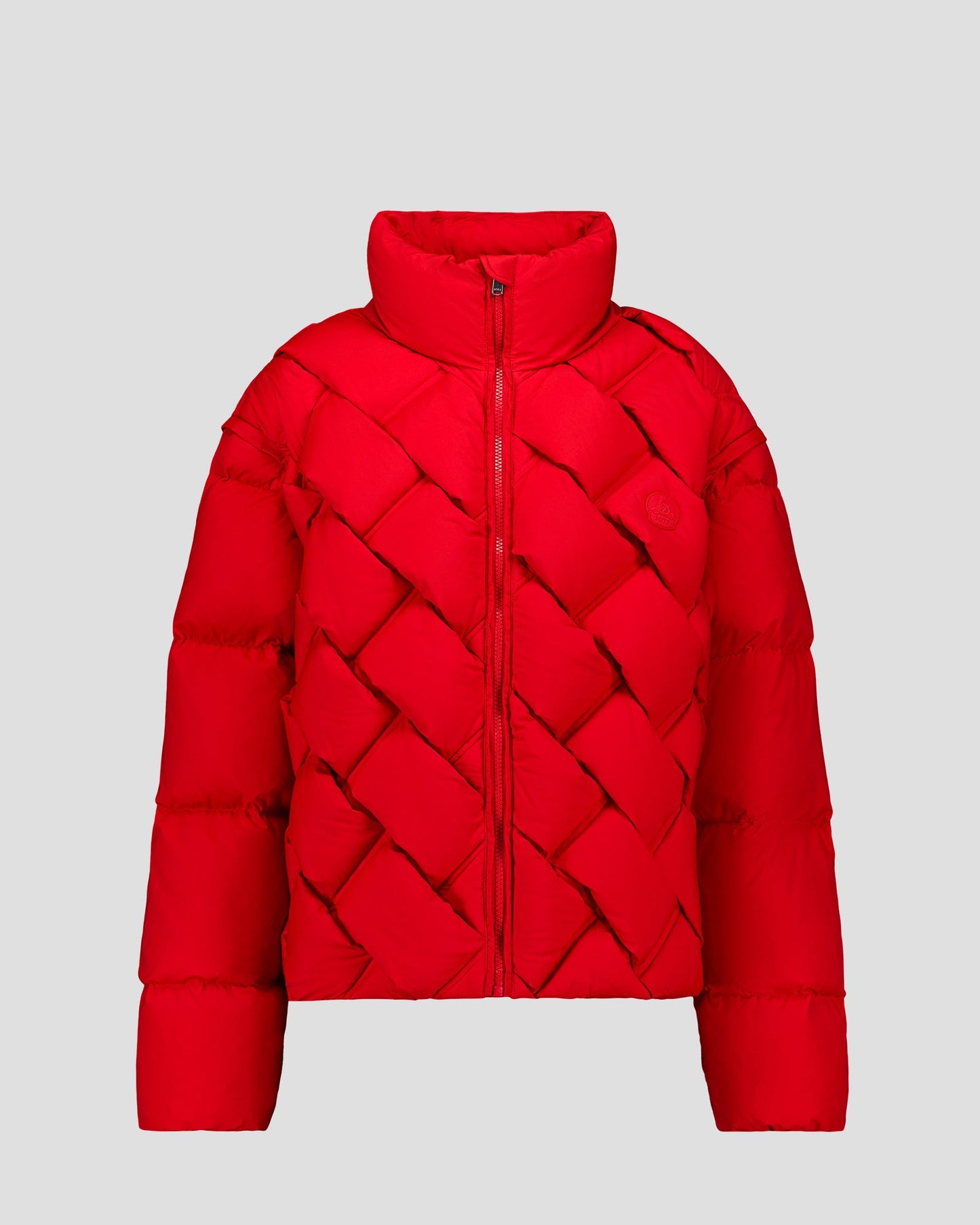 Veste Grand Froid puffer tressée Rouge carmin Alya