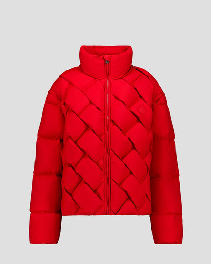 Veste Grand Froid puffer tressée Rouge carmin Alya