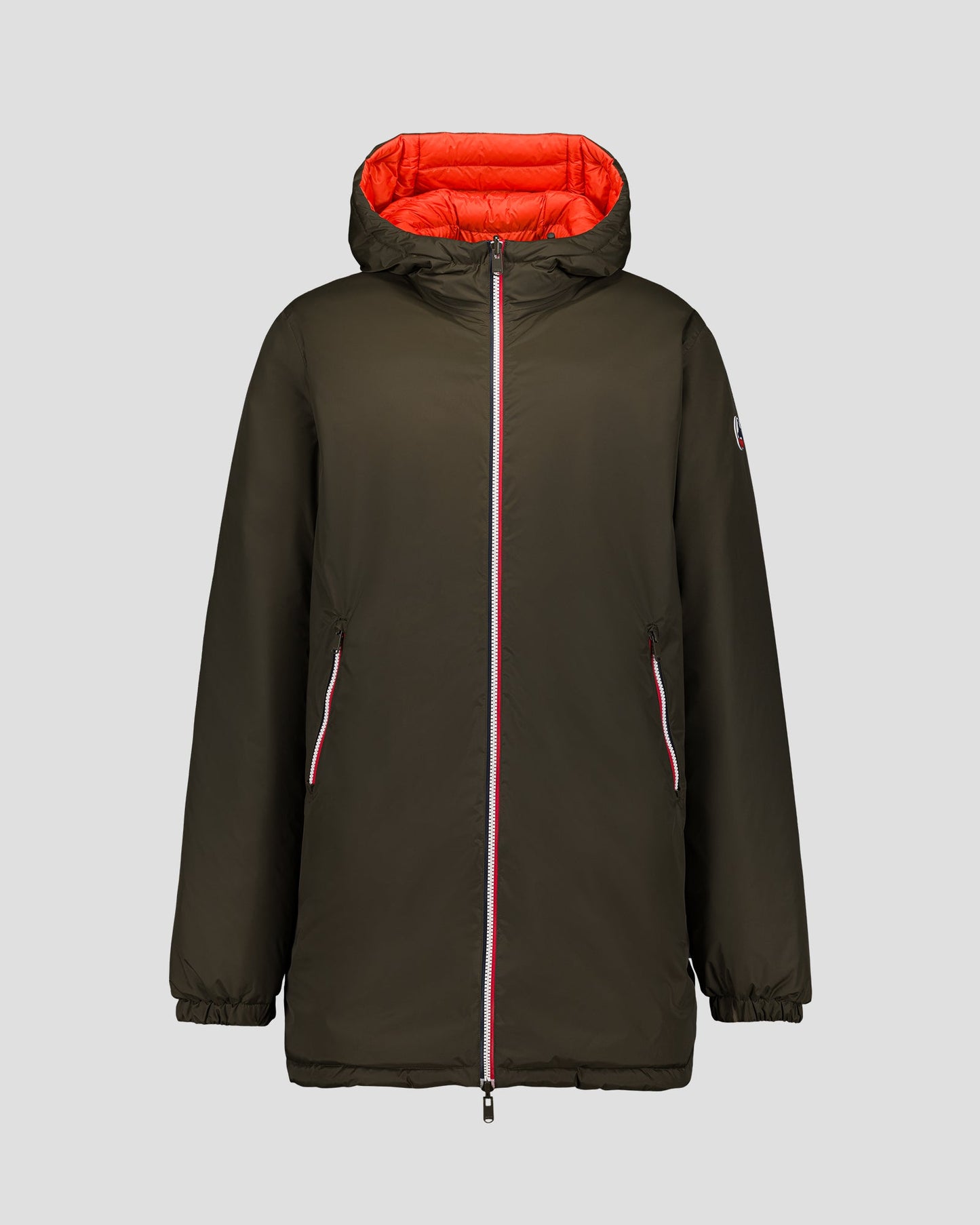 Doudoune longue réversible Army/rouge feu Assen