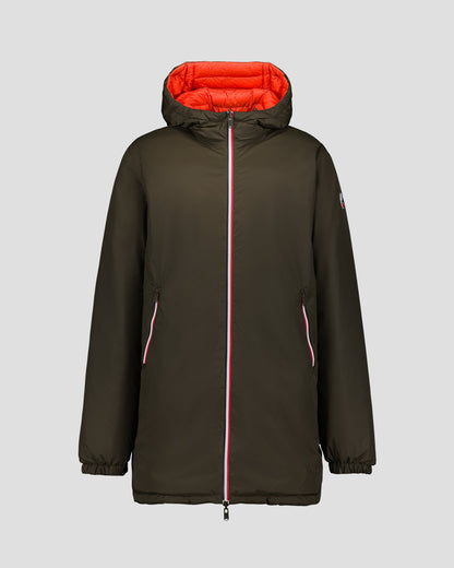 Doudoune longue réversible Army/rouge feu Assen