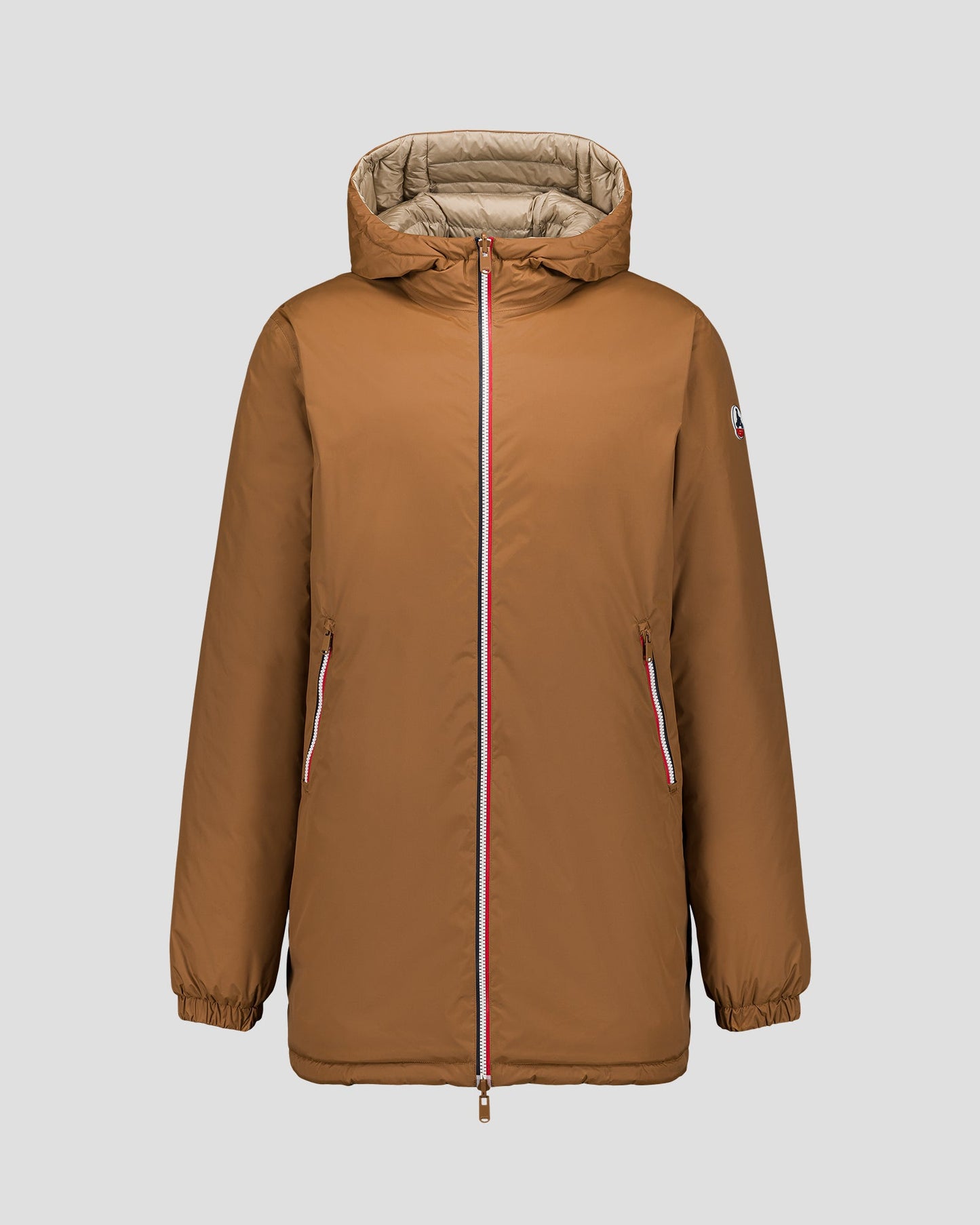 Doudoune longue réversible Sucre roux/beige Assen