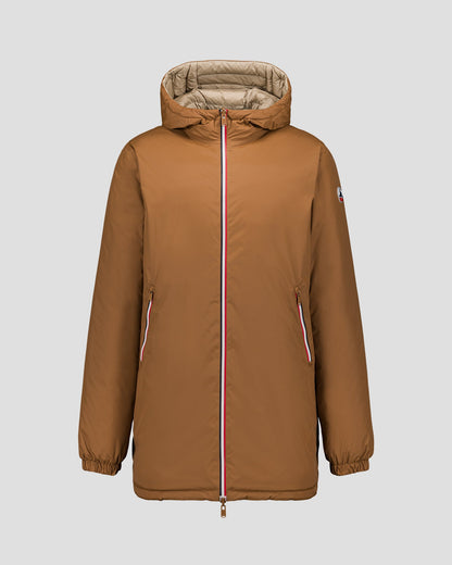 Doudoune longue réversible Sucre roux/beige Assen