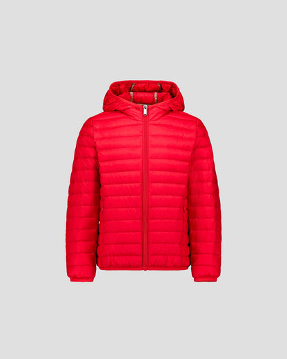 Doudoune légère à capuche enfant Rouge carmin Hugo