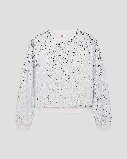 Sweat à sequins Blanc/argent Jeanne