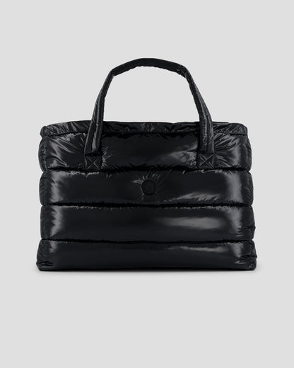 Maxi totebag laqué Noir Leina laquée