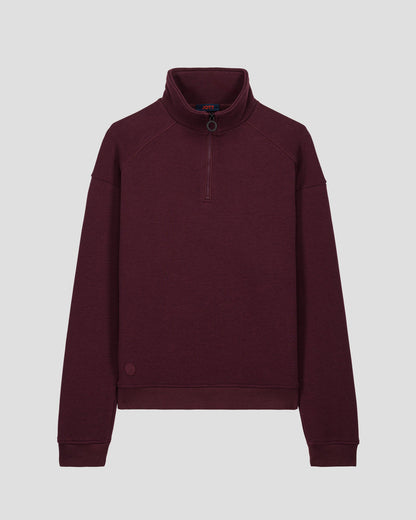 Sweatshirt demi-zippé Cerise noire Line
