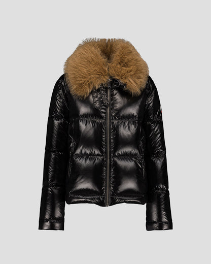 Doudoune Grand Froid fausse fourrure Noir Nevada shiny