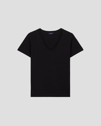 T-Shirt col V Noir Sofy