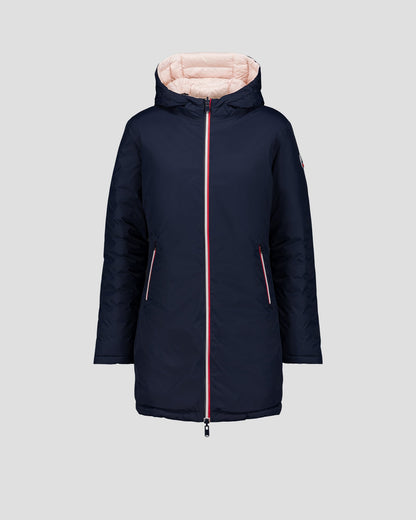 Doudoune longue réversible Marine/rose pétale Verone