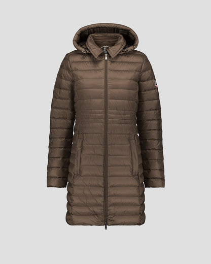 Doudoune longue à capuche Taupe Vero 2.0