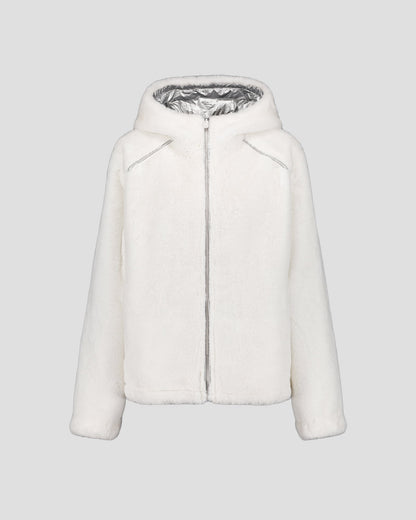 Doudoune fausse fourrure Blanc Zora