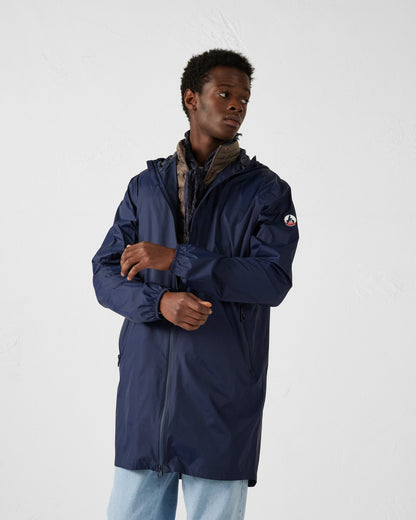 Imperméable long à capuche paquetable Marine Oban