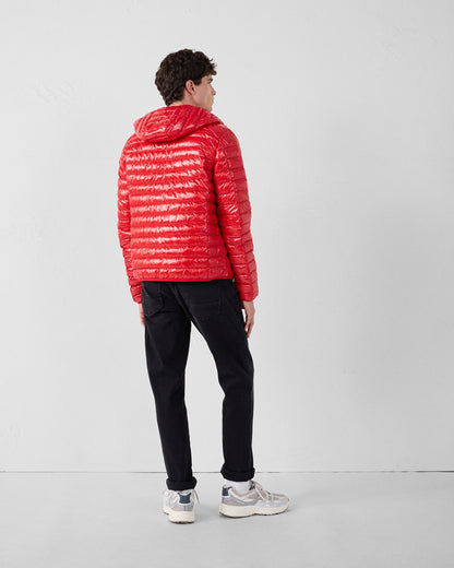 Doudoune légère à capuche Rouge carmin Nico shiny
