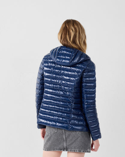 Doudoune légère à capuche Marine Cloe shiny