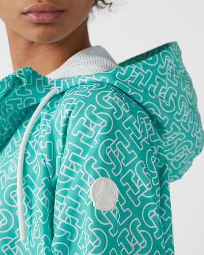 Blouson coupe-vent léger à capuche Mono lagon Alize monogram