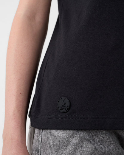 T-Shirt col V Noir Sofy