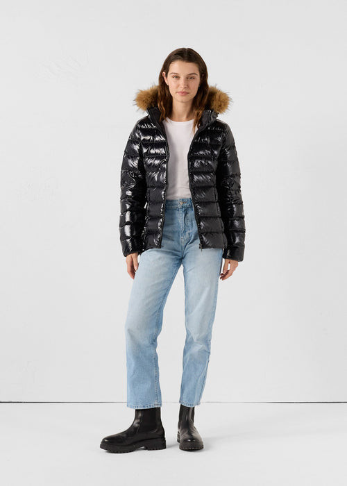 Doudoune à capuche Grand Froid Noir Luxe laquée
