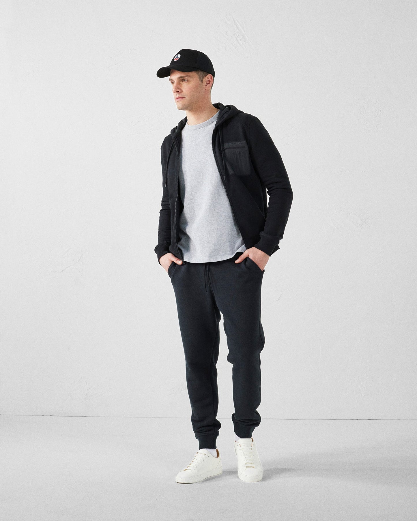 Pantalon de sport en coton Noir Achille