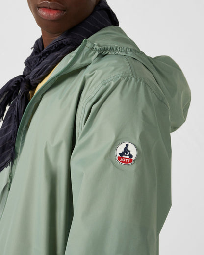 Imperméable long à capuche paquetable Vert minéral Oban