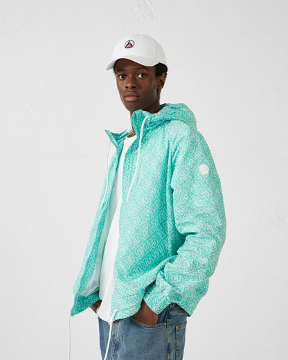 Blouson coupe-vent léger à capuche Mono lagon Storm monogram