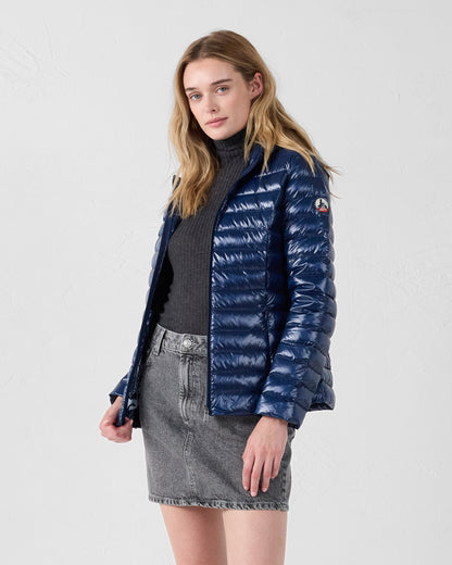 Doudoune légère à capuche Marine Cloe shiny