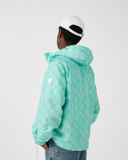 Blouson coupe-vent léger à capuche Mono lagon Storm monogram