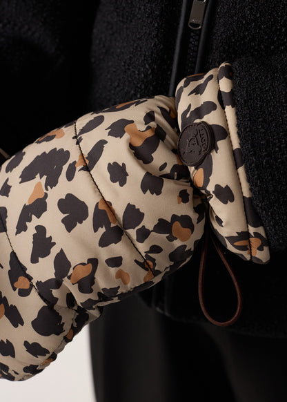 Moufles imprimées Leopard beige Blade print