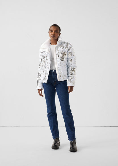 Veste à sequins Blanc/argent Isadora