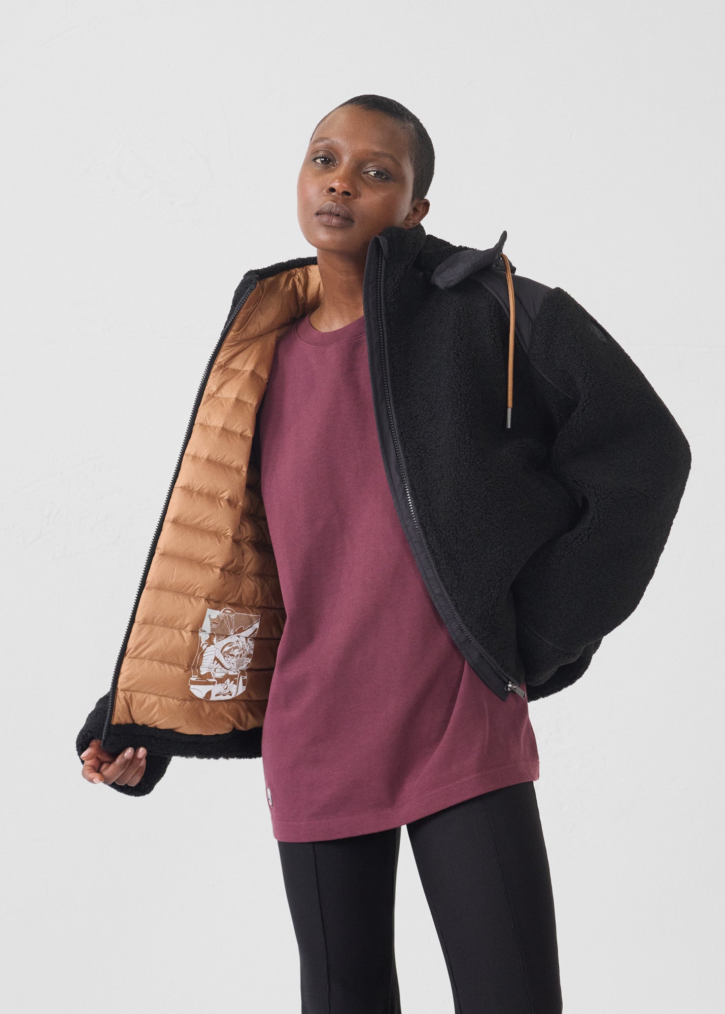 Doudoune sherpa Noir Ivana