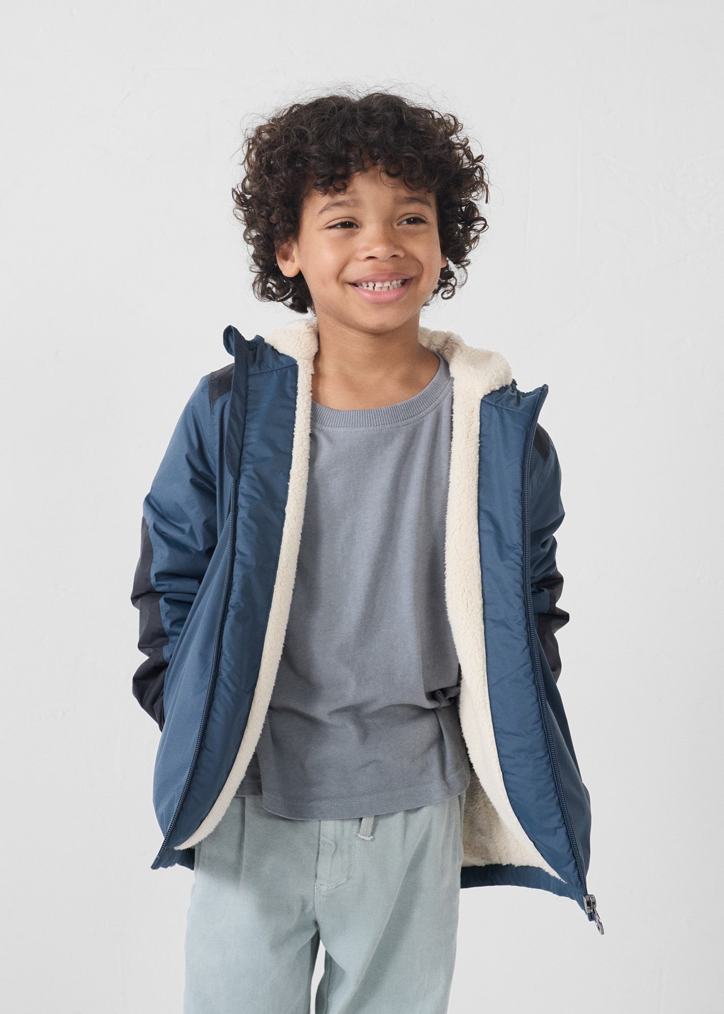 Imperméable enfant à capuche sherpa Bluestone Lag sherpa