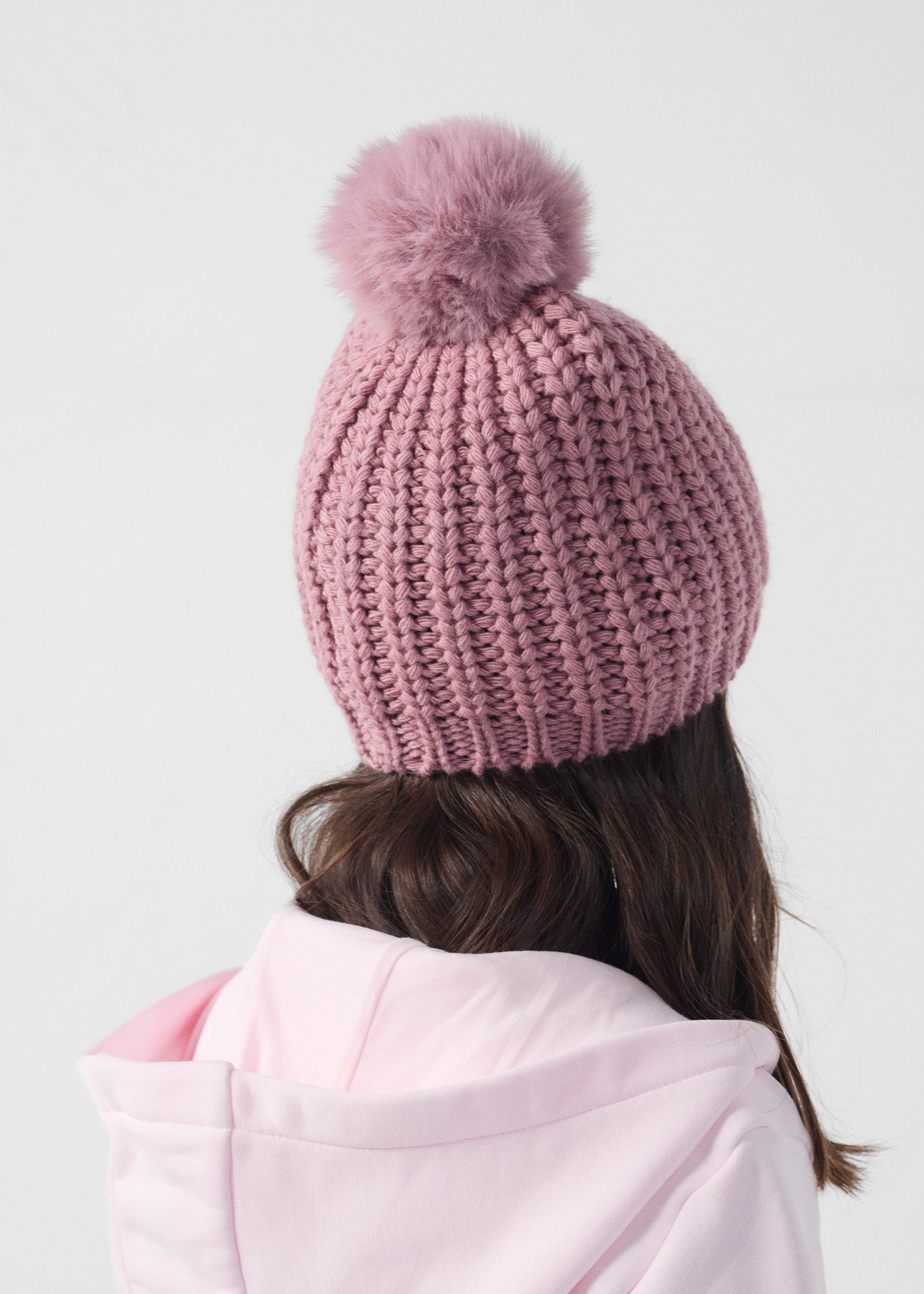 Bonnet à pompons Rose antique Langley