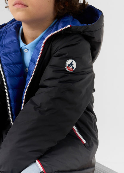 Doudoune enfant réversible Noir/bleu cobalt Sauda