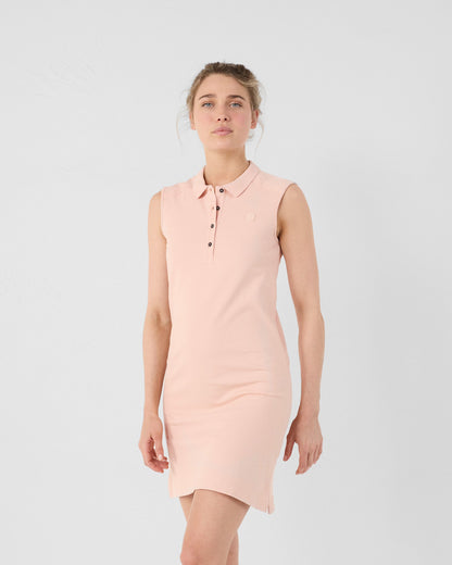 Robe polo sans manches Pêche clair Tanger
