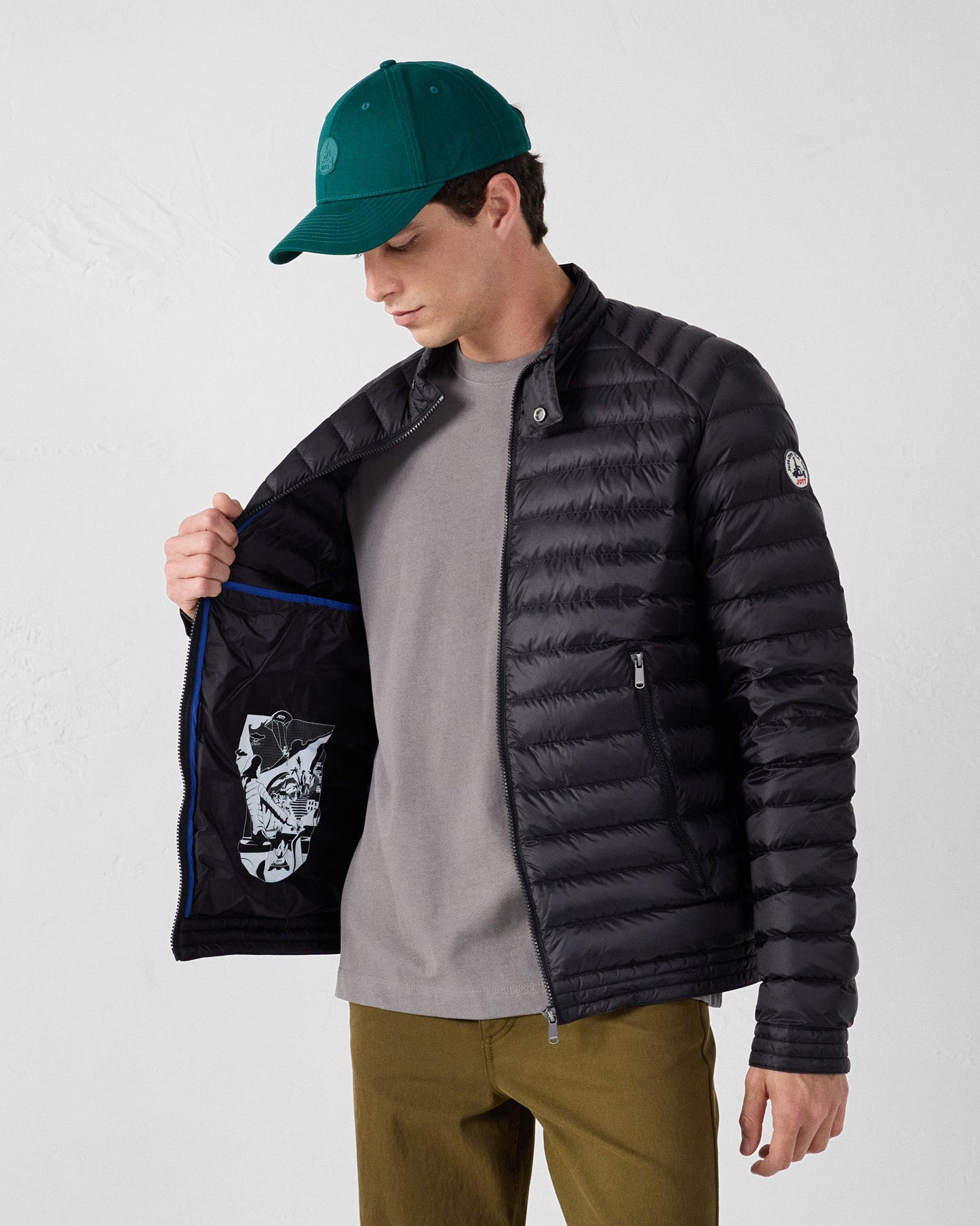 Doudoune col biker Noir Bastien