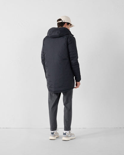 Doudoune longue réversible Noir/bleu cobalt Assen