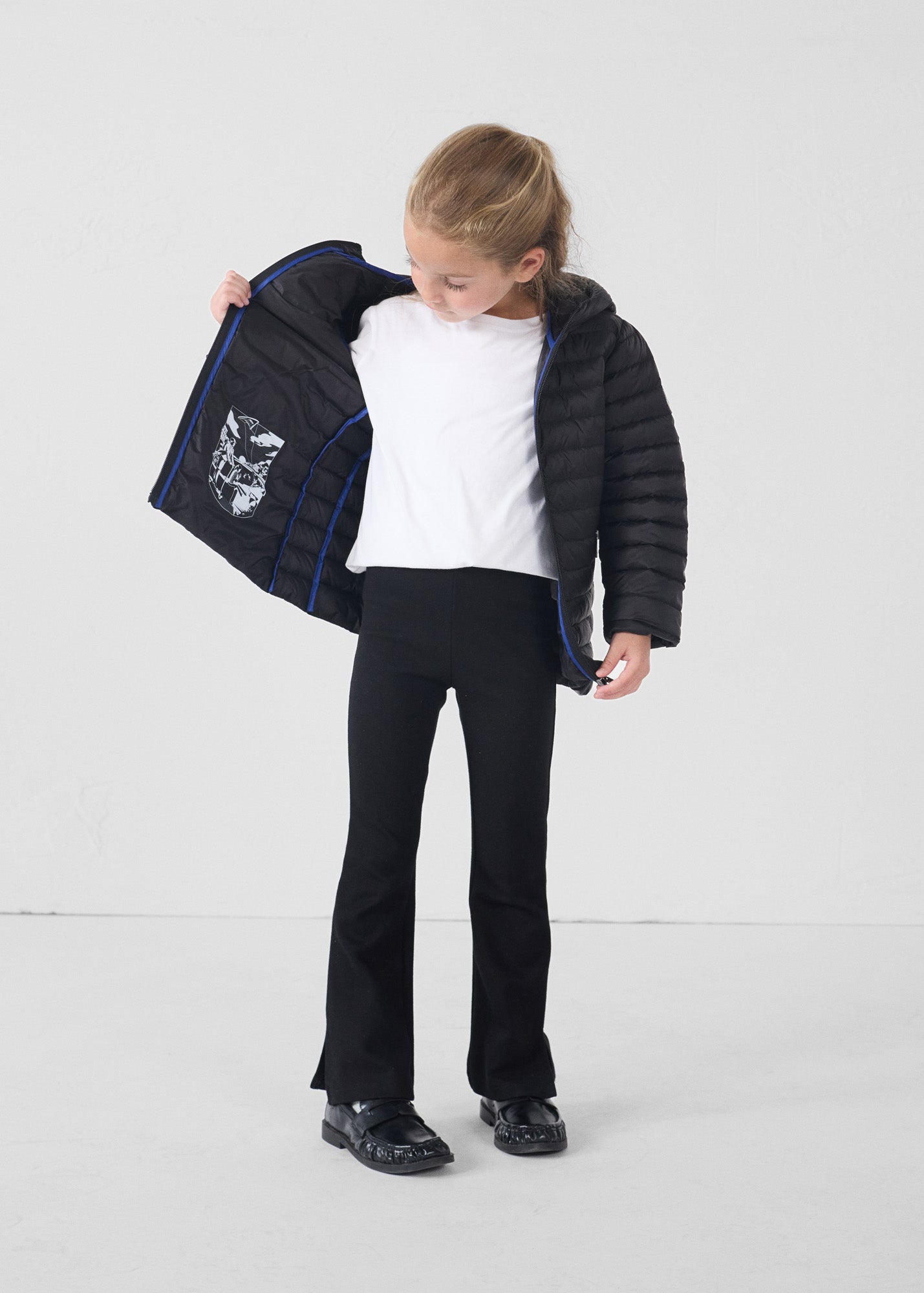 Doudoune enfant mi-longue Noir Garance